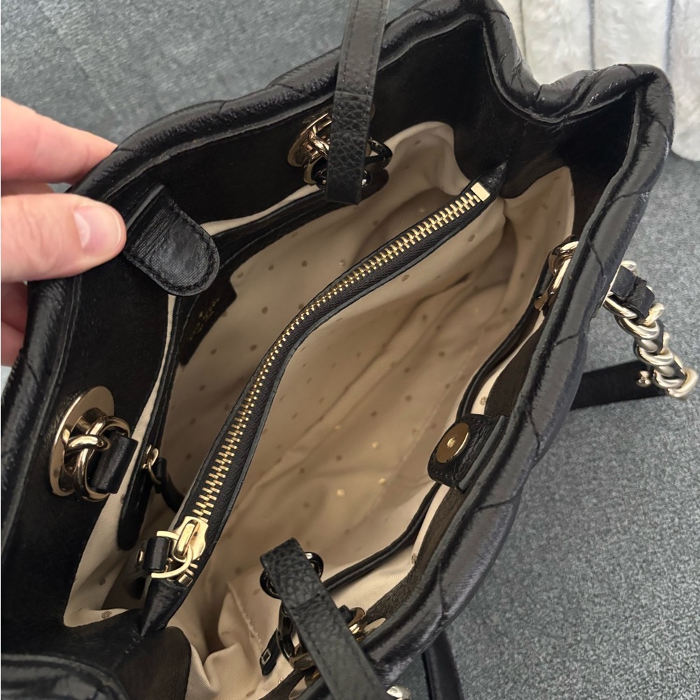 KATE SPADE Gold Coast Maryanne Quilted Leather Bag Black - Picture 7 of 12